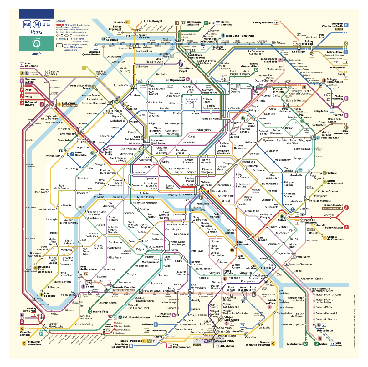 Miniatura mapa del metro de París