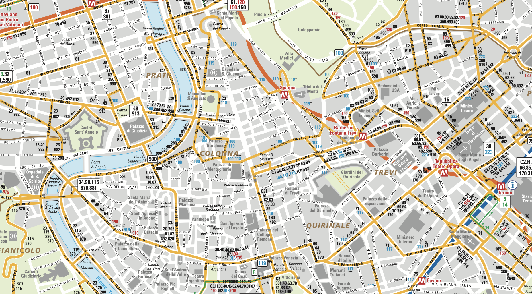 Mapa del centro de Roma