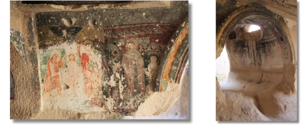 Frescos de una iglesia rupestre en Capadocia, Turquía