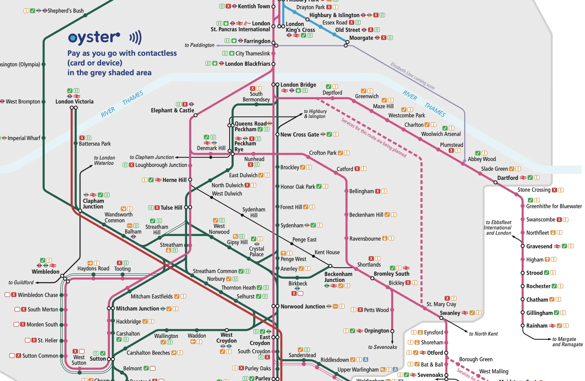 Mapa de trenes de Londres