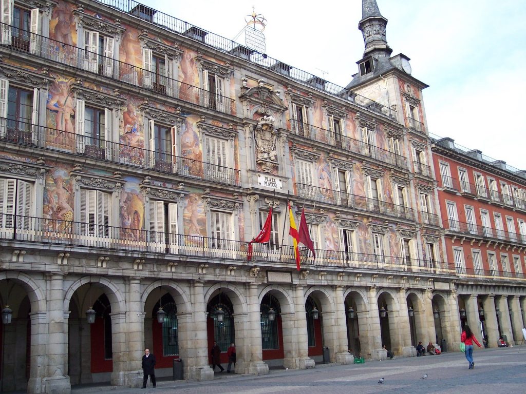 Plaza Mayor de Madrid al atardecer
